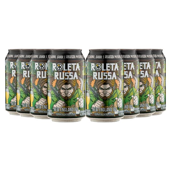 Pack 8 Cervejas Roleta Russa New England IPA Lata 350ml