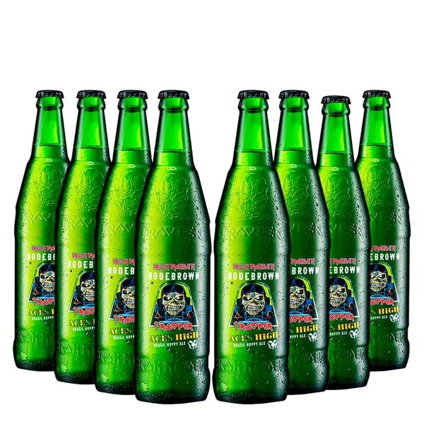 Pack 8 Cervejas Trooper Iron Maiden Aces High Hoppy Ale 600ml