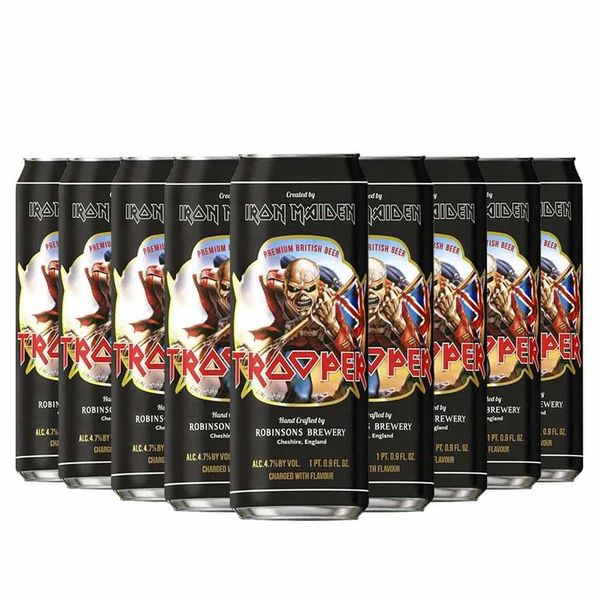 Pack 9 Cervejas Inglesa Trooper Iron Maiden Lata 500ml Pack 9 Cervejas Inglesa Trooper Iron Maiden Lata 500ml