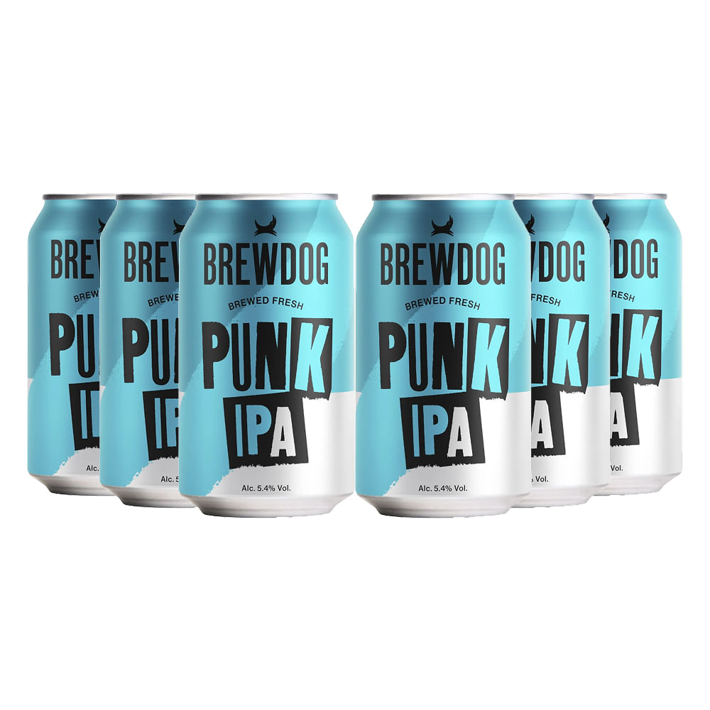 Pack 6 cervejas escocesa BrewDog Punk IPA Lata 330ml