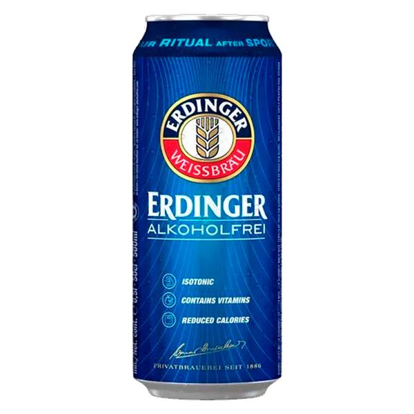 Cerveja Alemã Erdinger Sem Álcool Lata 500ml Cerveja Alemã Erdinger Sem Álcool Lata 500ml