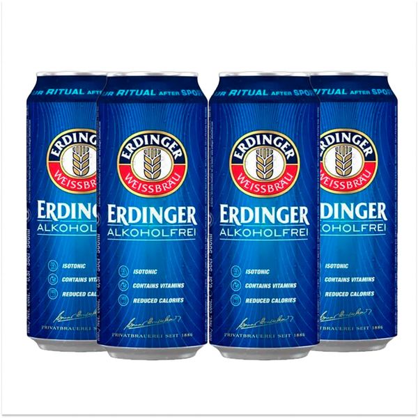 Pack 4 cervejas Erdinger 500ml Lata (sem álcool)