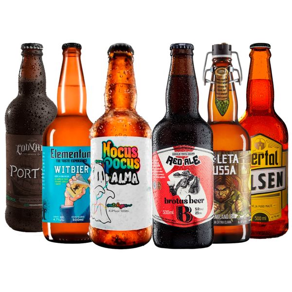Kit Explorador 6 Cervejas Artesanais Brasileiras Grandes - 15,99 P/ Unid.