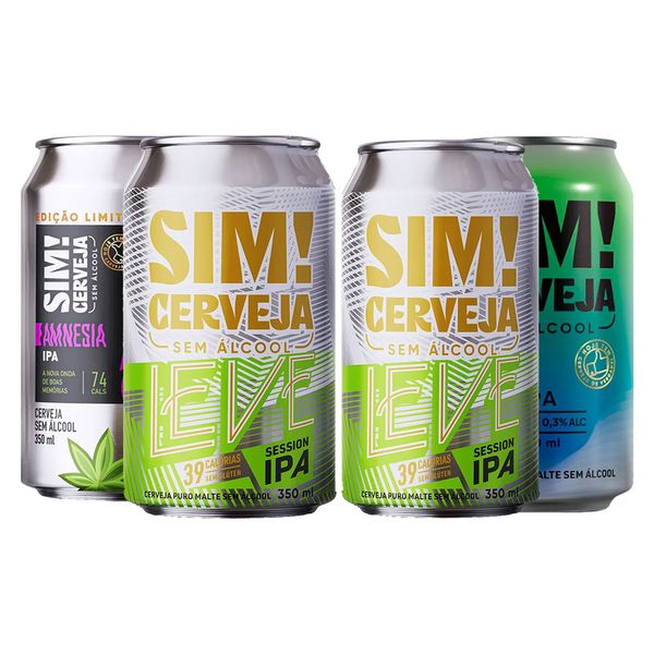 Kit Sim! 4 Cervejas Lupuladas 350ml Kit Sim! 4 Cervejas Lupuladas 350ml