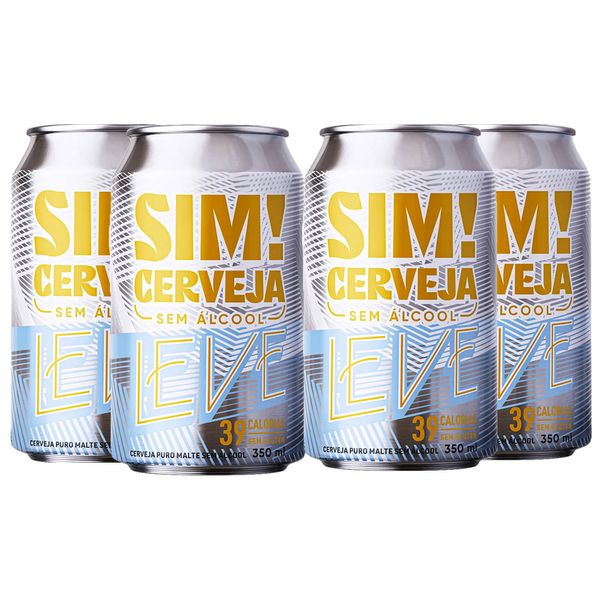 Pack 4 Cervejas Sim! Zero Álcool e Zero Glúten 350ml Pack 4 Cervejas Sim! Zero Álcool e Zero Glúten 350ml