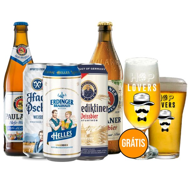 Kit 5 Cervejas Alemãs + 2 Copos Grátis