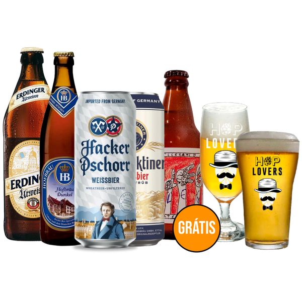 Kit Explorador 5 Cervejas Europeias + 2 Copos Grátis