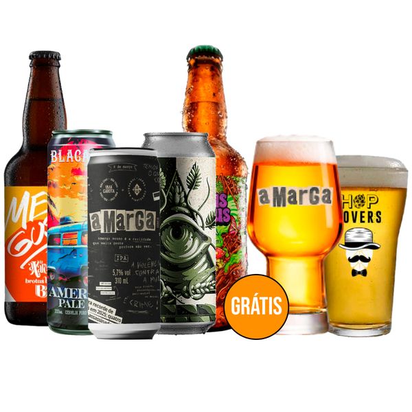 Kit Degustação 5 Lupuladas + 2 Copos Grátis