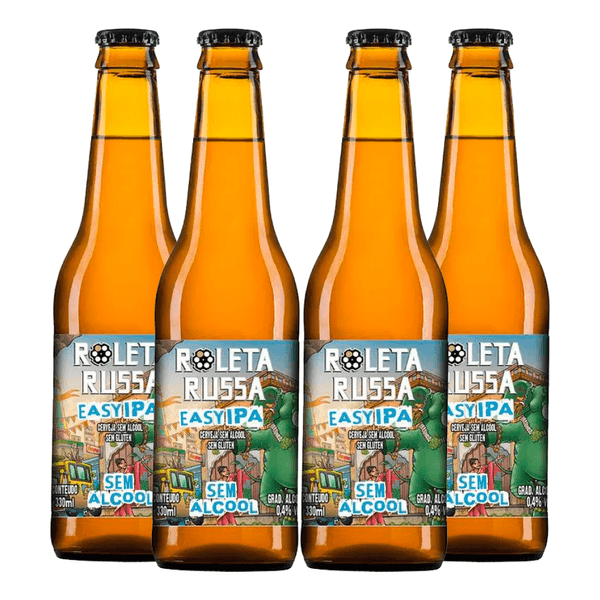 Pack 4 Roleta Russa Easy IPA S/ Álcool S/ Glúten 330ml Pack 4 Roleta Russa Easy IPA S/ Álcool S/ Glúten 330ml