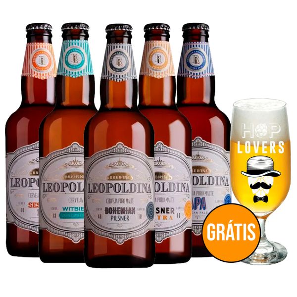 Kit 5 Cervejas Leopoldina + Taça Grátis
