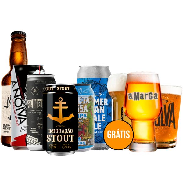 Kit Explorador 6 Cervejas artesanais + 3 Copos Grátis
