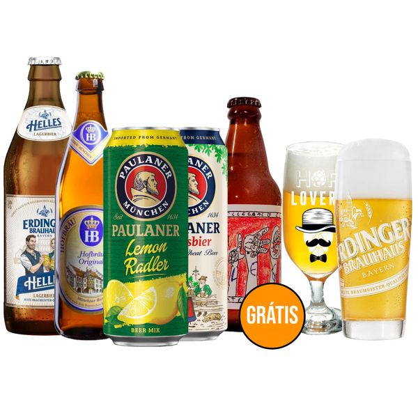 Kit Explorador 5 Cervejas Europeias + 2 Copos Grátis