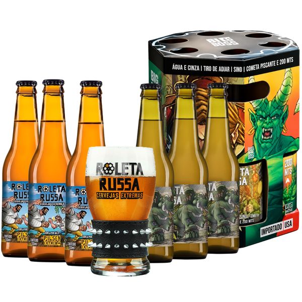 Kit Presenteável Tambor 6 Roleta Russa 355ml + Copo