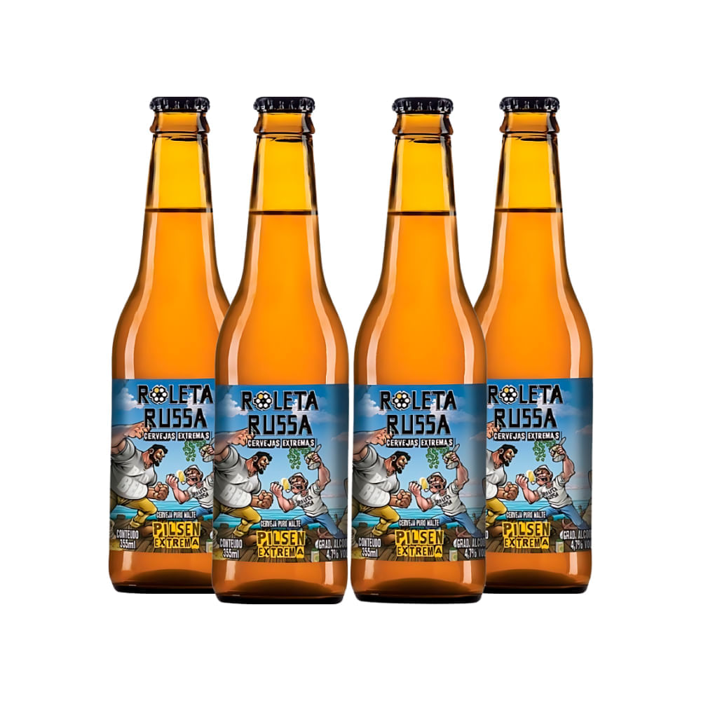 Pack 4 Cervejas Roleta Russa Pilsen Extrema 355ml