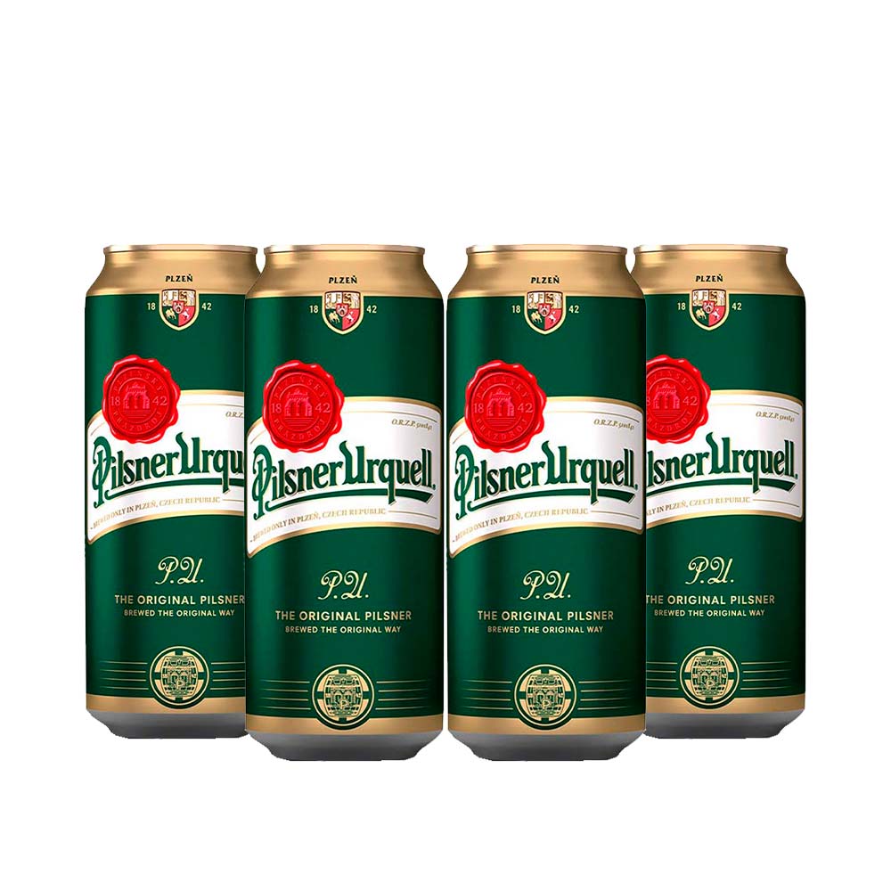 Pack 4 Cervejas Tcheca Pilsner Urquell Lata 500ml