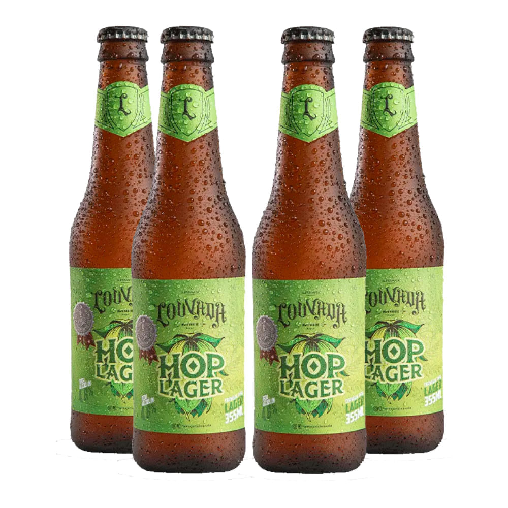 Pack 4 Cervejas Louvada Hop Lager Sem Glúten 355ml