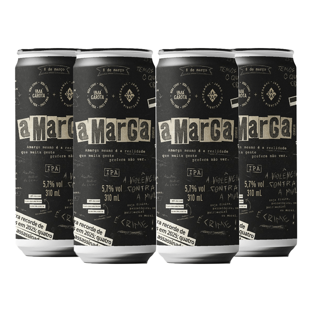Pack 4 Cervejas Beba Como uma Garota e Japas Amarga IPA 310ml