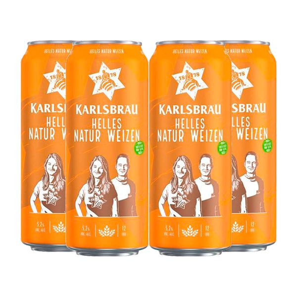Pack 4 Cervejas Alemã Karlsbräu Weizen 500ml