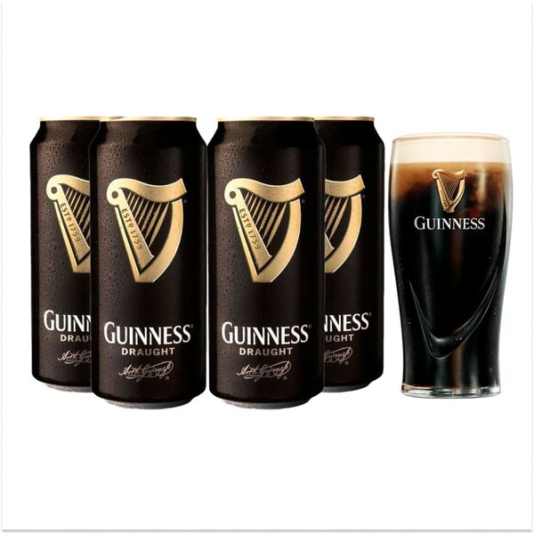 Kit 4 Cervejas Guinness + Copo