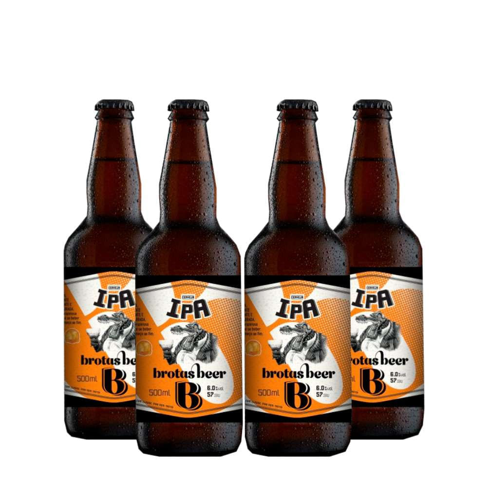 Pack 4 Cervejas Brotas Beer Ipa 500ml