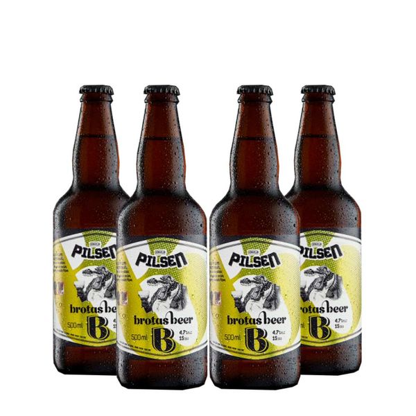 Pack 4 Cervejas Brotas Beer Pilsen 500ml