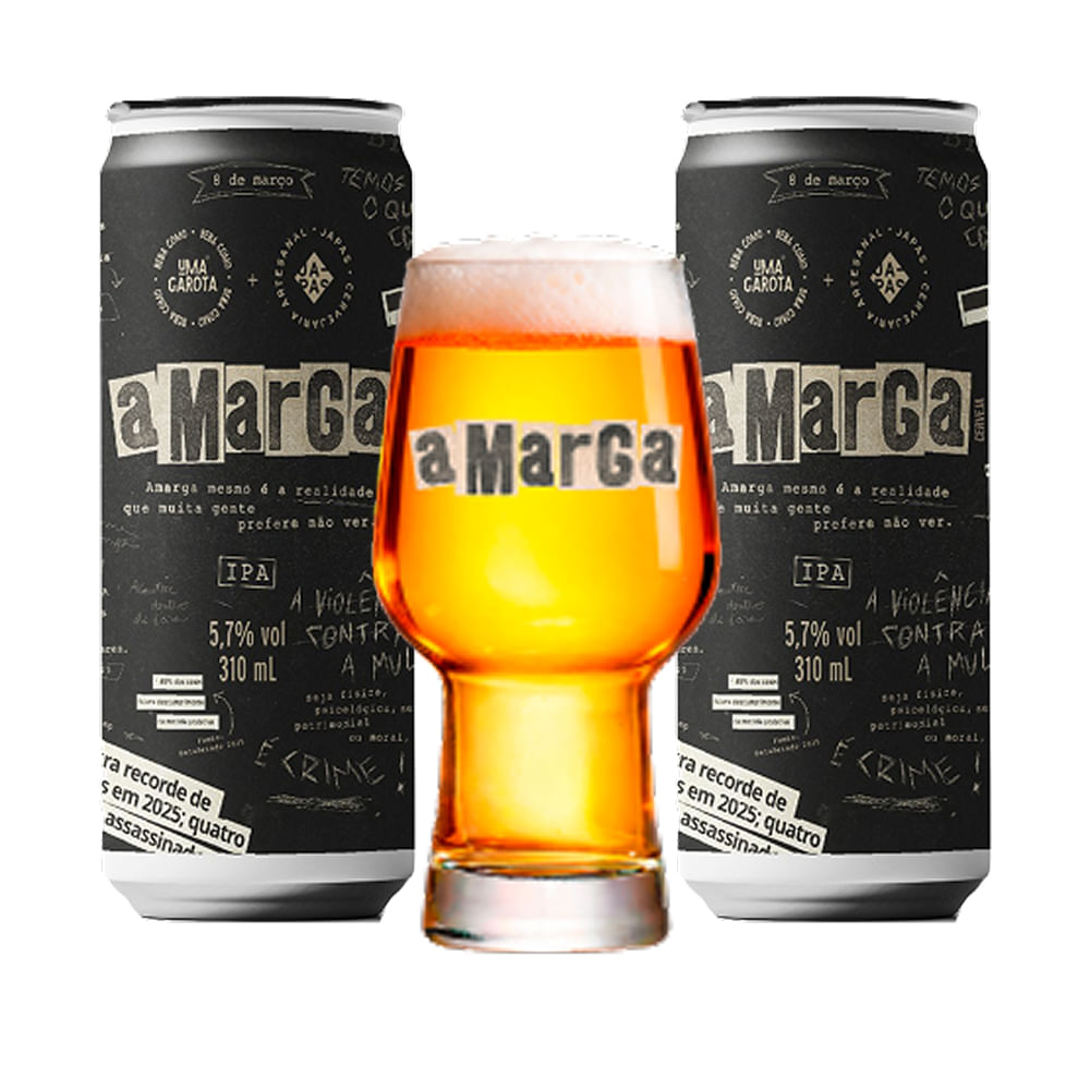 Kit 2 Cervejas Beba Como uma Garota e Japas Amarga IPA 310ml + Copo