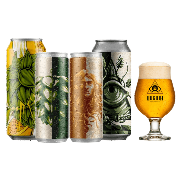 Kit Degustação 4 Cervejas Dogma + Copo