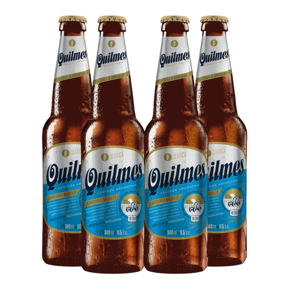 Pack 4 Cervejas Argentinas Quilmes 340ml