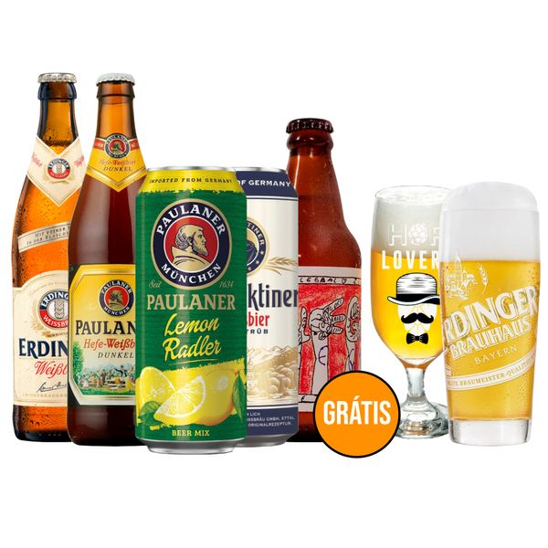 Kit Explorador 5 Cervejas Europeias + 2 Copos Grátis