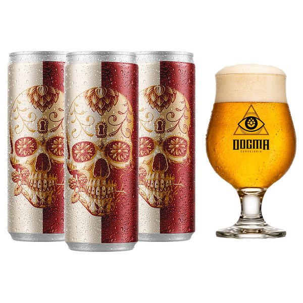 Pack 3 Cervejas Dogma Hop Little Lover Session IPA + Taça Dogma Pack 3 Cervevjas Dogma Hop Little Lover Session IPA 355ml