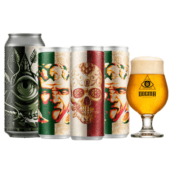 Kit Degustação 4 Cervejas Dogma + Copo