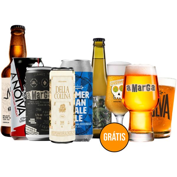 Kit Explorador 6 Cervejas artesanais + 3 Copos Grátis