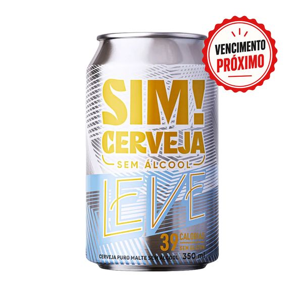 Cerveja Sim! Zero Álcool e Zero Gluten Lager 350ml